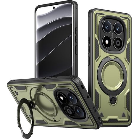 Funda para Xiaomi Redmi Note 14 Pro 5G / Xiaomi Poco X7 5G, Military MagSafe, verde (1/5)