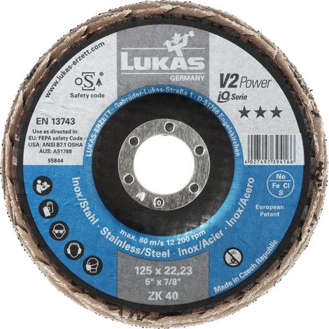 Fächerscheibe V2 POWER ZK D.125mm K.40 fl.STA ZK LUKAS (1/5)