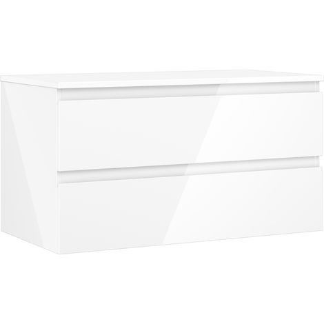 Mexen Orio Badezimmer-Unterschrank 90 cm mit Arbeitsplatte, 2 Schubladen, weiß glänzend - 91A10-09047-2-BFFC00 (1/5)