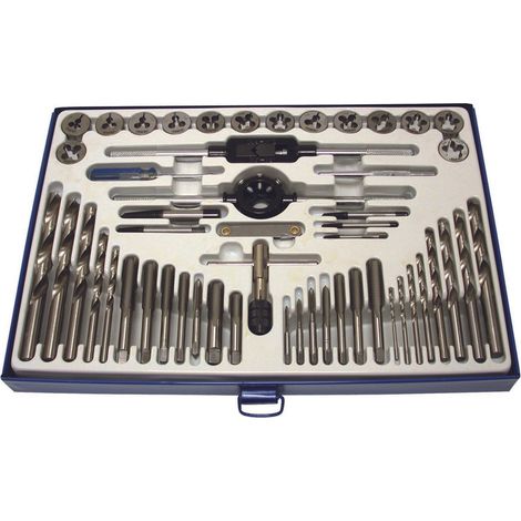 Coffret 52pcs forets HSS, tarauds, filières et accessoires - OM 9222 - CLAS Equipements