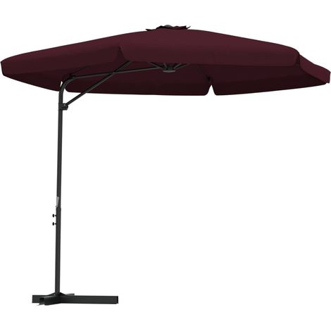 Sonnenschirm mit Stahl-Mast 300 cm Bordeauxrot vidaXL
