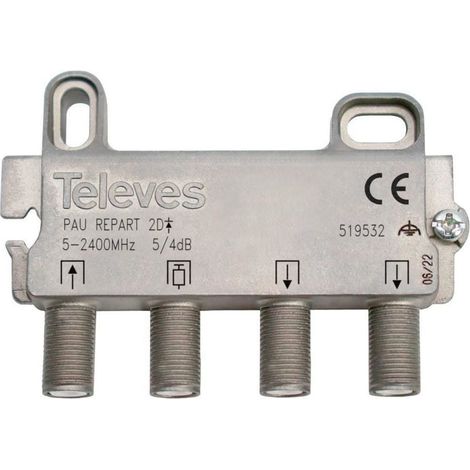 Répartiteur série F terrestre et satellite PAU 5...2400MHz 2D 5/4dB (1/5)
