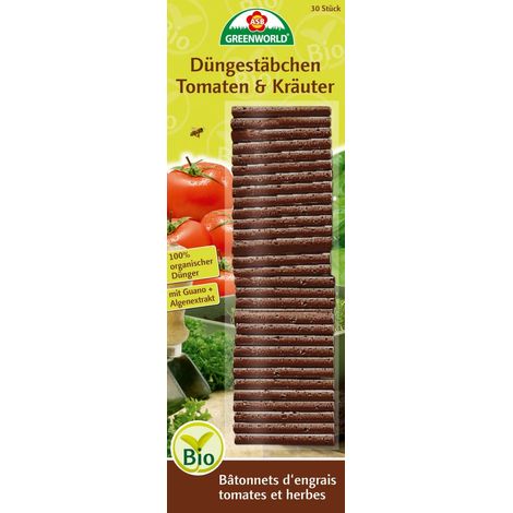 ASB Greenworld Bio Tomaten- und Kräuter Düngestäbchen 30 Stück Dünger Stäbchen