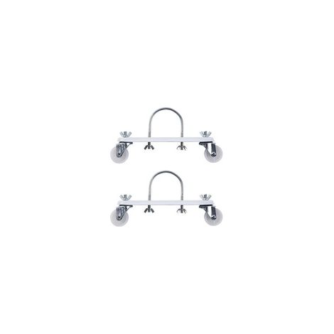 Lot de 2 supports de radiateur électrique, supports de poulie mobiles spéciaux pour radiateur électrique, poulie d'huile Ting Caster Base d'huile Ting Roulette de radiateur universelle, blanc