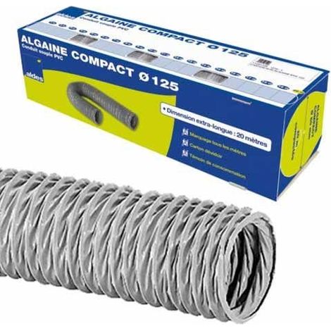 Aldes – Gaine VMC souple en PVC 125mm x 20m – Conduit renforcé avec fil d'acier – Compatible Easy-clios – 11091199