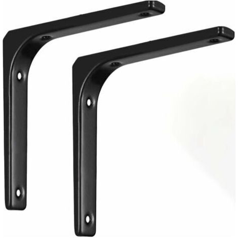 2 supports d'étagère en L 150 x 125 mm noirs (1/5)