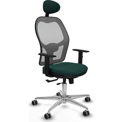 Silla de oficina piqueras y crespo Jorquera verde botella aluminio (1/2)