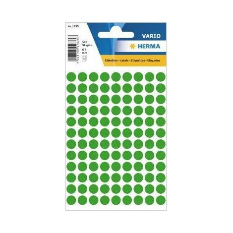 Markierungspunkt VARIO 8mm Papier dunkelgrün 540 Etik./Pack. (1/4)