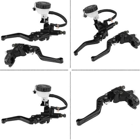 Ensemble de leviers de frein et d'embrayage universels pour moto, 7/8" (22 mm), avec réservoir, noir