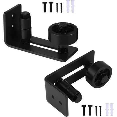 2 pcs guide de sol pour porte de grange coulissante, acier (1/5)