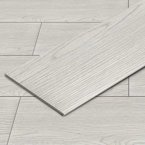 SWANEW Pavimento in PVC di design, Strisce viniliche autoadesive, Pavimento vinilico Deluxe, 91,5 cm x 15,2 cm x 2 mm, 36 pezzi 5 m² Rovere bianco (1/5)