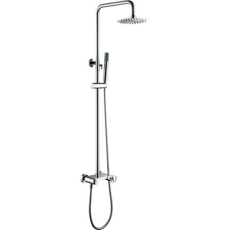 Set doccia con monocomando  Modello OLIMPO  Colore grigio  Finitura cromata [IMEX®]