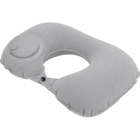 Coussin de pression gonflable en forme de U pour appui-tête souple et protection cervicale, pour voiture, bureau, avion (gris) (1/5)