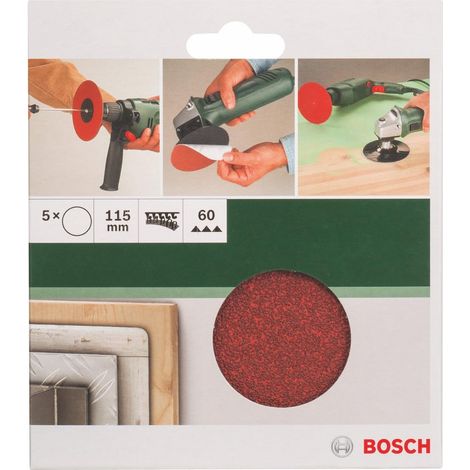 Bosch Schleifblätter 5 Stück, Ø 115 mm, Körnung 60 Winkelschleifer Bohrmaschine (1/2)