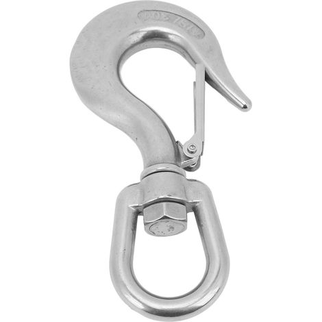 Drehwirbel aus Edelstahl, 33-mm-Schäkel-Hebehaken für Boote, Segelboote und Meeresfischerei, robuster Wirbelring (1/5)