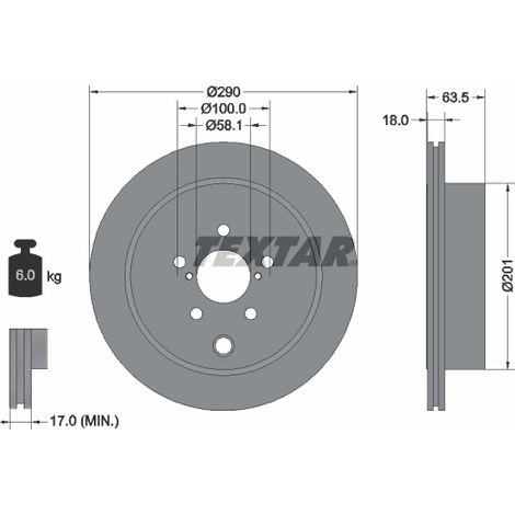 Lot de 2 Disques de frein Textar 92270903 SCION 26700AJ010 26700FG020 SU00300638