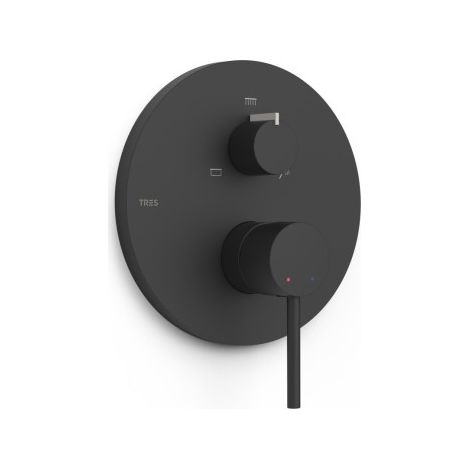 Mitigeur douche pour boîtier encastré Rapid‑box 3 voies BLACKMAT (noir mat) - TRES 26227310NM (1/2)