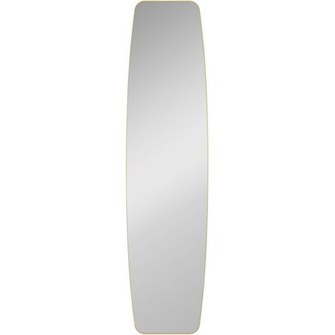 Grand miroir mural rectangulaire 160 x 40 cm avec cadre métal doré pour pièce de vie (1/5)