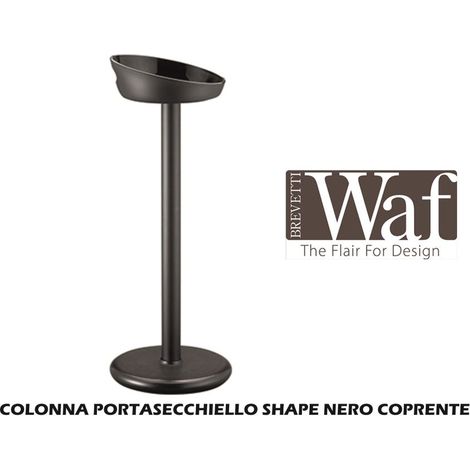 Brevetti WAF Colonna Porta Secchiello Column Shape H 67,3 Cm D 26 Cm Nero