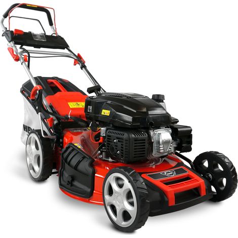 Benzin Rasenmäher Antrieb 5in1 6PS 53 cm Schnittbreite Elektrostart Mulch Mäher
