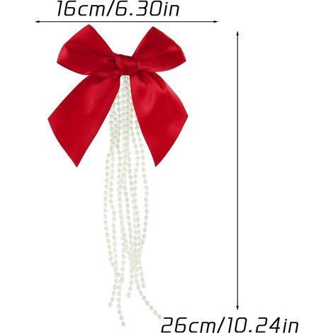 Collier de perles pour sapin de Noël, accessoire nœud papillon, guirlande de strass, décoration pour les fêtes de fin d'année, ambiance de Noël