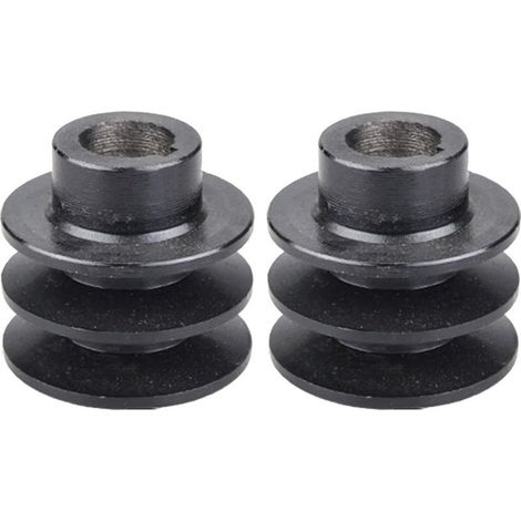 Lot de 2 poulies à courroie 19 mm/20 mm alésage 54/56 mm de diamètre poulie à double rainure pour moteur 168F 170F poulie moteur de rechange (1/4)