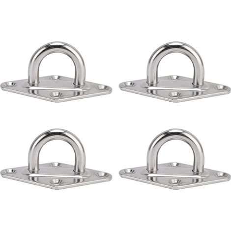 Lot de 4 œillets de plafond robustes en forme de losange, en acier inoxydable 304, pour fixation murale de hamac. (1/5)