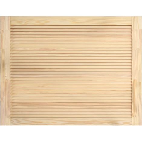 Helloshop26 – Porte à persiennes 39,5 x 59,4 cm – Bois de pin massif – Circulation d'air optimisée – Installation facile dans divers espaces