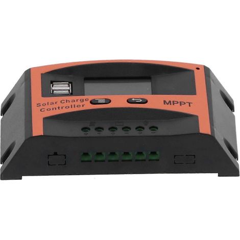 Solarladeregler mit MPPT-Funktion, integriert in Solarzellen und mit zwei USB-Anschlüssen (12 V/24 V, 10 A).