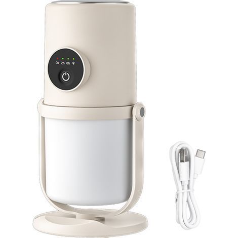 Humidificateur de bureau USB rechargeable silencieux à deux modes de brume 300 ml Humidificateurs frais avec support pour chambre à coucher, voyage, bureau, maison Beige