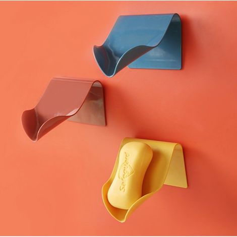 Lot de 4 distributeurs de savon adhésifs avec pompe à savon et trous de drainage. Installation rapide et sans perçage. Convient pour la douche ou le lavabo. (1/3)