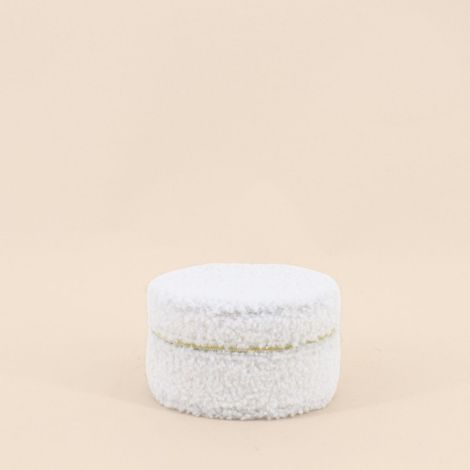 Boite à bijoux en tissu bouclette écru 11cm (1/5)