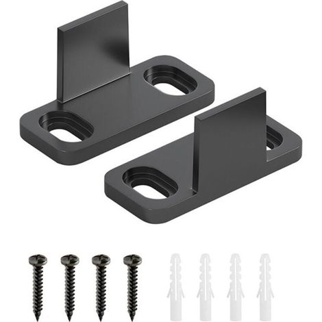 Guide de Porte coulissante, Guide de Sol de Porte de Grange, 2 pièces de quincaillerie de Guide inférieur réglable Non Fendu,Guide de Plancher Porte coulissante (1/4)