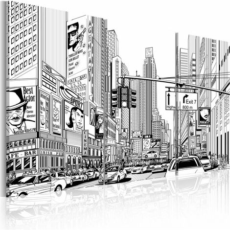 Tableau style bande dessinée en noir et blanc - 90 x 60 cm (1/4)