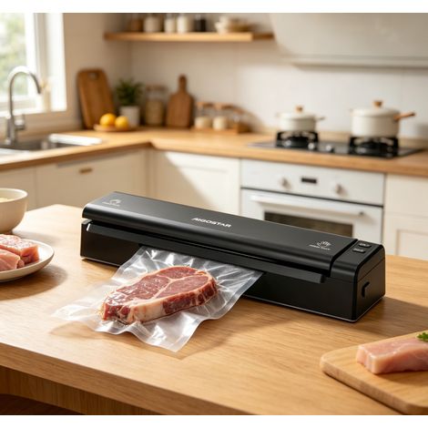 Machine sous vide Aigostar 110W compacte résistante, scellage automatique sec humide conservation longue durée (1/4)