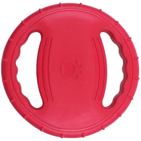 BUNTHAUS Disque volant pour chien en EVA de haute qualité avec double poignée, jouet pour chien, activités de plein air, antidérapant, rouge (1/3)