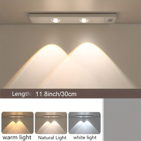 Bande lumineuse LED moderne avec détecteur de mouvement barre magnétique rechargeable sans fil luminosité réglable lumières cm 30 (1/5)