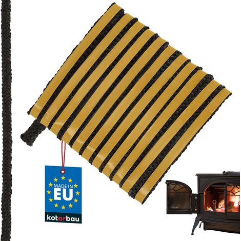 KOTARBAU® Joint Insert Cheminée - Joint Poêle À Bois - 8 x 3 mm - Fibre de Verre - 2,5 m - Noir - Résistant à la Chaleur - Autocollant (1/5)