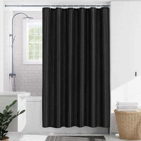Rideau de douche - 120 x 200 cm - Anti-moisissure - Convient pour baignoires et douches - Imperméable - Noir (1/4)