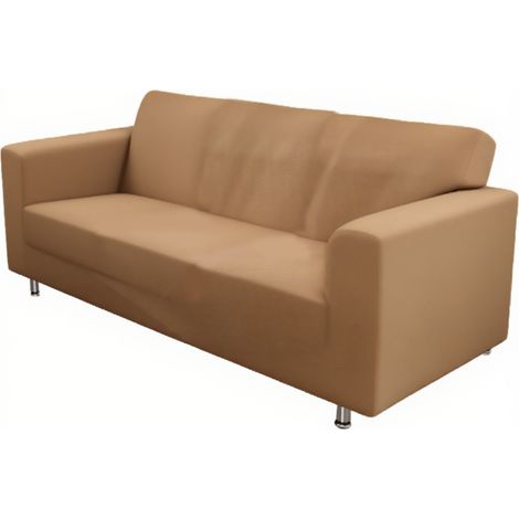 Housse de canapé élastique universelle en cuir, quatre saisons, angle, trois places (190-230 cm) (1/5)