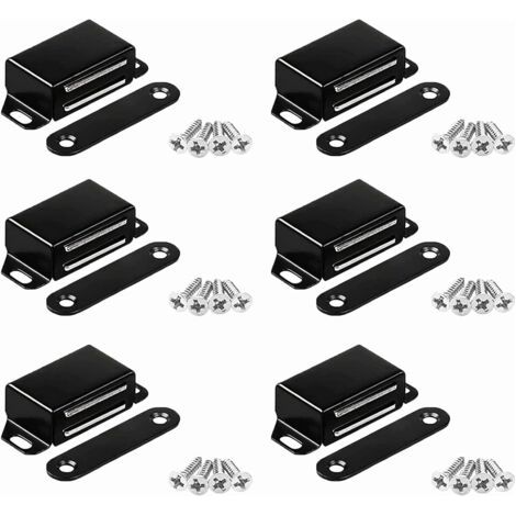 Snappers magnétiques, aimants de porte 6pcs pour portes d'armoires, aimants de porte en acier inoxydable, aimants d'armoires de meubles en métal, adaptés aux portes coulissantes de cuisine, armoires,- (1/5)
