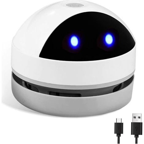 Mini-Handstaubsauger, USB-aufladbar, kabelloser Tischstaubsauger mit starker Saugkraft für Tische, Schreibtische, Kissen, Autos, Tastaturen (weiß) (1/5)