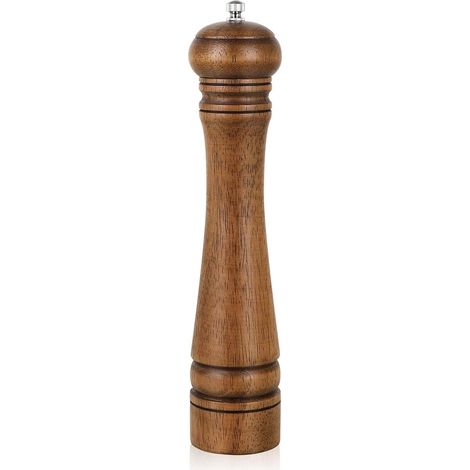 moulin à poivre grande capacité moulin à poivre en bois dimensions 5 5 x 5 5 x 27 cm couleur bois moulin à sel marin salière et poivrière pour votre cuisine rechargeable 1 pièce (1/5)