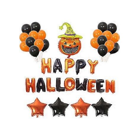 Ballons d'Halloween, kit de décoration pour fête d'Halloween, ballon « Joyeux Halloween », ballons citrouille, décoration pour fête d'enfants sur le thème d'Halloween, ballons à l'hélium pour Hallowee