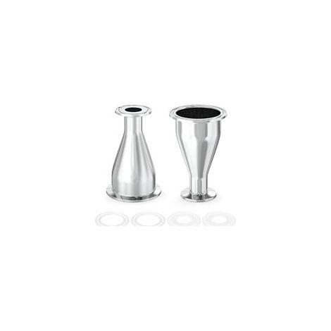 2 pièces Raccord sanitaire Réducteur Raccord en acier inoxydable 304 Tri Clamp Ferrule Style 2" Tube OD à 1" Tube OD (51 mm x 25 mm) (1/5)