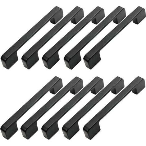 10pcs Poignée Meuble Entraxe 96mm-Poignée Porte Cuisine Noire Poignee Barre Meuble Poignee De Cuisine Noire 96mm