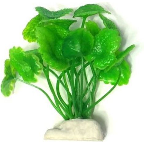 TrAdE Shop Traesio - Pianta 7 Cm Piantina Artificiale Per Acquario Piante Finte Plastica Color Verde -