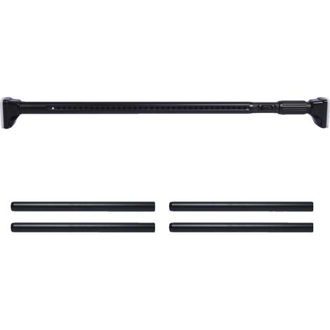 Asta per tende, lunghezza regolabile, in acciaio al carbonio resistente, nera, 100-530 cm (1/2)
