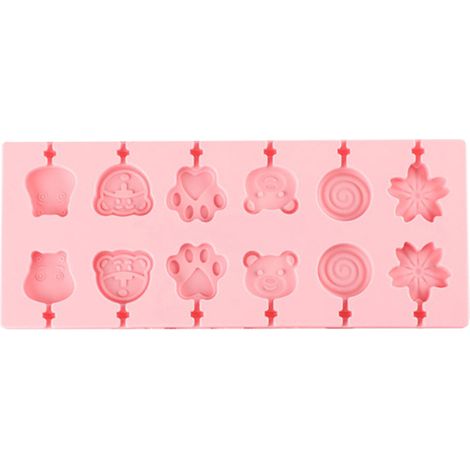Moule En Silicone Pour Sucettes - 12 Emplacements - Adapté Congélateur Et Four - Idéal Pour Bonbons Chocolat Cake Pops - 1 Pièce (1/5)