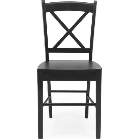 Silla de comedor o cocina GOLF madera y MDF color blanco, negro o madera milán natural  1 UNIDAD - NEGRO (1/4)